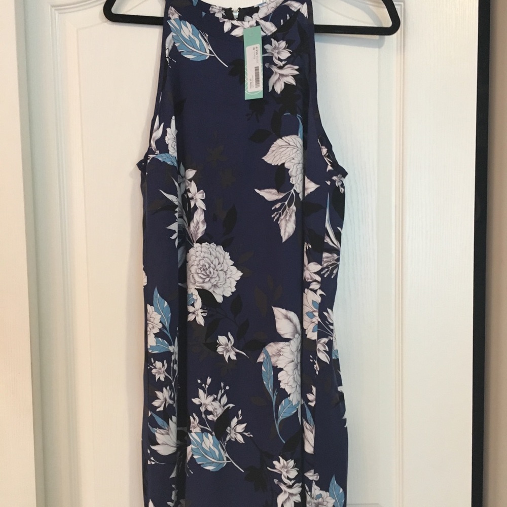 Navy floral dress by Kaileigh. Size M